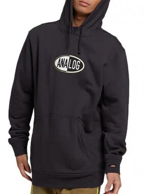 Burton Analog Black Pullover Hoodie with Embroidered Logo Men’s Medium